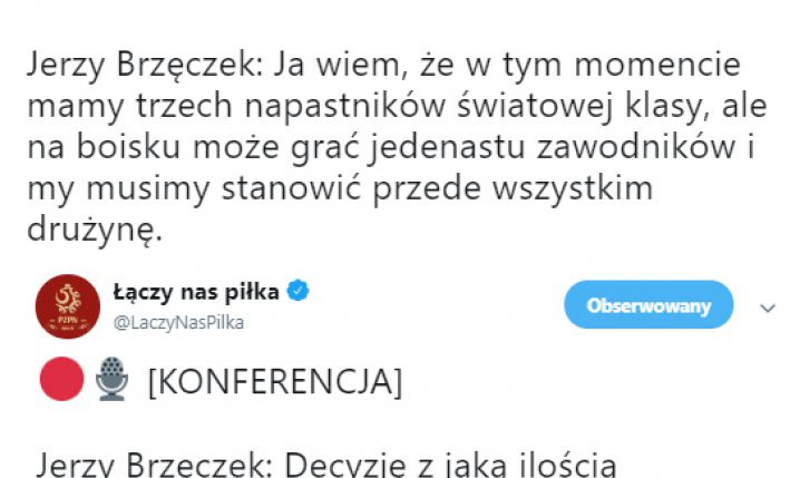 Jerzy Brzęczek nt. gry trójką napastników! :D